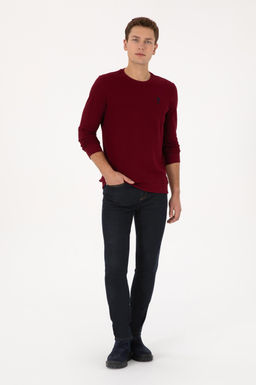 Erkek Regular Fit Bisiklet Yaka Bordo Sweatshirt - U.s. polo assn фото 4