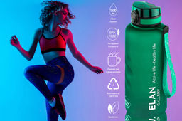 Бутылка для воды 1,5 л 10*10*28,5 см "Style Matte" с углублениями д/пальцев темно-зеленая