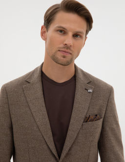 Kahverengi Slim Fit Bal_ks_rt_ Ceket