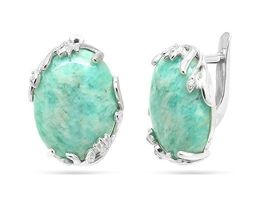 Серьги из серебра амазонит, СПН4051
