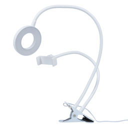 ULK-F51-8W/SW/DIM IP20 WHITE Светильник светодиодный, с диммером и штативом для телефона. Серия Backstage. Теплый свет(3000К)/Белый свет(4000К)/Дневной свет(6500К). Белый. TM Uniel