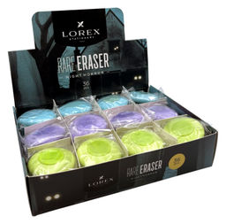 Цена за 2 шт. Ластик LOREX RARE ERASER NIGHT HORROR, термопластичная резина, 45х12х10 мм круглый, ассорт...