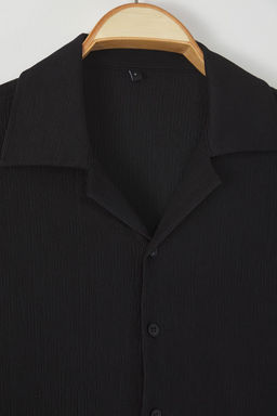 TRENDYOL MAN Siyah Oversize Dokulu Esnek Rahat Orme Kumas Gomlek TMNSS25GO00006 - Trendyolmilla фото 7