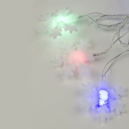 ULD-S0700-050/DTA MULTI IP20 SNOWFLAKES-3 Гирлянда светодиодная с контроллером Снежинки-3, 50 светодиодов, 7 м, разноцветная, IP20,провод прозрачный - Volpe фото 2