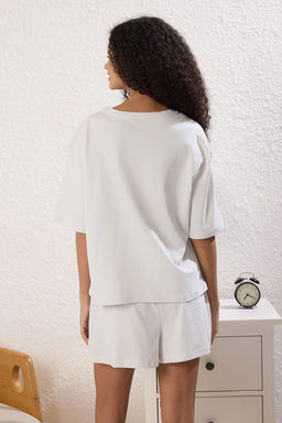 Trendyolmilla Cok Renkli 3lu Paket %100 Pamuklu Cicekli Sortlu Orme Pijama Tak?m? THMSS25PT00419  фото 3