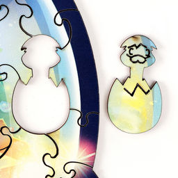 Пазлы фигурные деревянные на новый год Змея на шаре, 128 элементов - Лесная мастерская фото 5