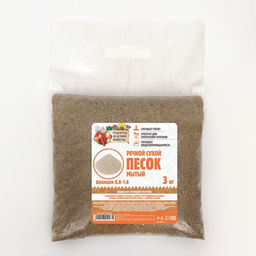 Речной песок Рецепты дедушки Никиты, сухой, фр 0,8-1,6, 3 кг