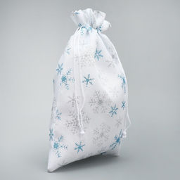 Цена за 5 шт. Мешочек подарочный холща Новогоднее чудо, снежинки, 20 х 30 см +/- 1.5 см - Дарите счастье фото 3