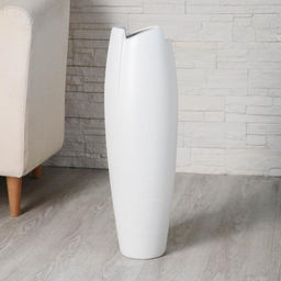 Ваза напольная «Веер», d=14 см, h=58 см, керамика, белая
