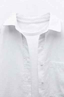 OXFORD SHIRT AND RIBBED TOP - Zara фото 4