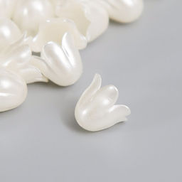 Цена за 2 шт. Бусины для творчества пластик «Колокольчик жемчужный» набор 40 шт. 1×0.9×0.9 см