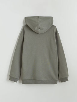 Kap??onlu Erkek ?ocuk Kal?n Fermuarl? Sweatshirt