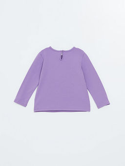 Bisiklet Yaka Uzun Kollu Bask?l? K?z Bebek Ti??rt - Waikiki фото 3