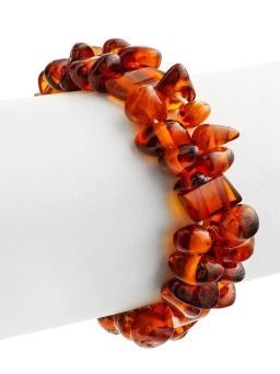 Плетёный браслет из натурального балтийского янтаря Косичка коньячная - Амберхолл фото 3