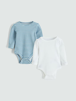 Bisiklet Yaka Erkek Bebek ??t??tl? Body 2li