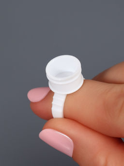 Кольца - лунки под клей для наращивания ресниц, набор - 100 шт., белое