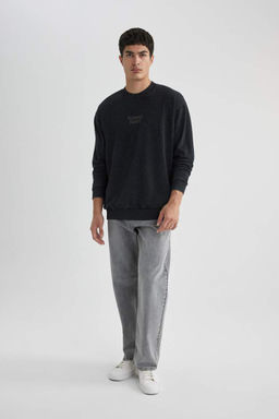 Толстовка оверсайз с круглым вырезом - Defacto фото 5