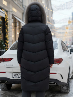 Двубортное пальто зимнее утепленное с мехом Бренд: Visdeer