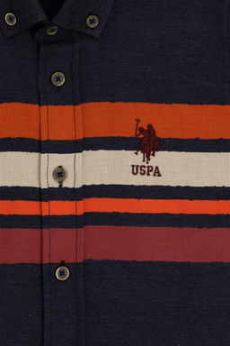 Темно-синяя рубашка с длинным рукавом для мальчика - U.s. polo assn фото 3