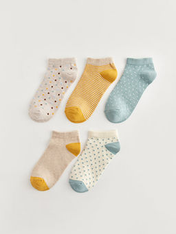 Desenli Kad?n Patik ?orap 5li Paket