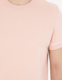 A__k Pembe Slim Fit Bisiklet Yaka Triko Ti__rt