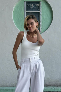 POLYAMIDE TOP WITH WIDE STRAPS - Zara фото 2