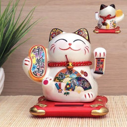 Фигурка Кот манэки-нэко 12х12х13,5 см / 0611-0616 /уп 36/на солнечной батарее - ГалеонТрейд фото 7