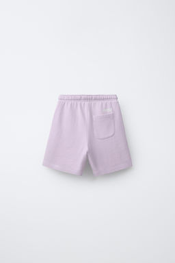 BERMUDA FELPA GARMENT DYE LOGO / Lila claro - Zara фото 2
