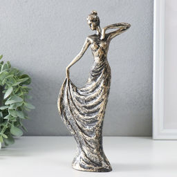 Фигурка полистоун «Танец девушки», под бронзу, 12×6×23 см