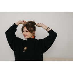 Серьги акрил Листья пальмы, цвет оранжевый в золоте - Queen fair фото 3