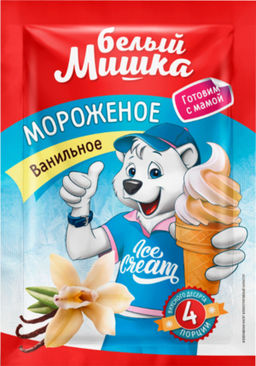 Вокруг света. Белый Мишка. Мороженое Ванильное 65 гр. мягкая упаковка