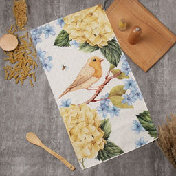 Полотенце Этель Гортензия 40х73см, 100% хл, саржа 190 г/м2