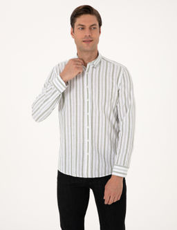 Ye_il Regular Fit _izgili Uzun Kollu G_mlek - Pierre cardin фото 3