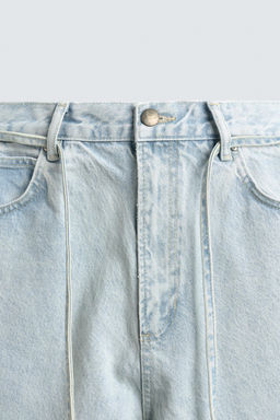 JORTS DENIM BAGGY FIT BORDADOS / Azul claro - Zara фото 9