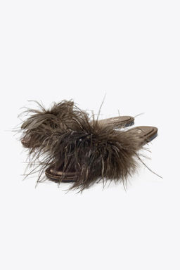 FEATHER FLAT SANDALS - Zara фото 2