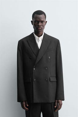 100% WOOL DOUBLE-BREASTED SUIT BLAZER - Zara фото 2