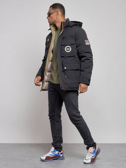 Куртка мужская зимняя с капюшоном молодежная черного цвета 88911Ch - Mtforce фото 3