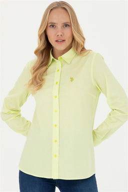 Женская неоново-желтая базовая рубашка с длинным рукавом Неожиданная скидка в корзине - U.s. polo assn фото 3