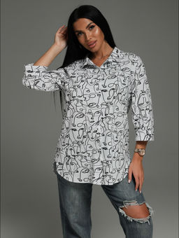 Жанетта туника женская (полоса синий) - Lovetex фото 111