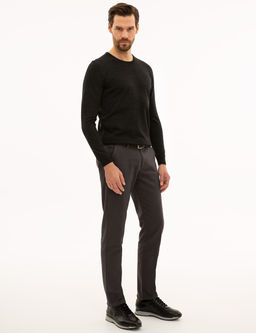Antrasit Slim Fit Kanvas Pantolon