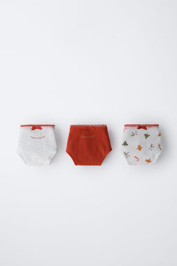 6-14 YEARS / THREE-PACK OF TREE AND BISCUIT BRIEFS