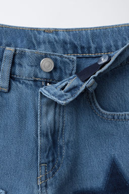 WIDE-LEG JEANS WITH STAR PATCHES - Zara фото 3