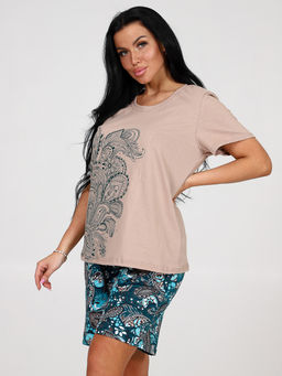 474-ДК ДОМАШНИЙ КОСТЮМ (шорты) (Огурцы на изумрудном) - А-дина фото 4