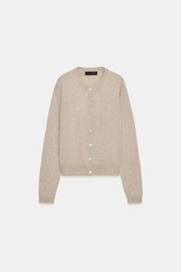 WOOL BLEND CARDIGAN WITH LONG SLEEVES - Zara фото 5