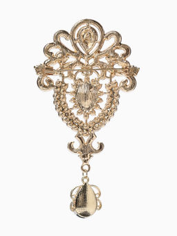 Брошь «Императрица», вензеля, цвет белый в золоте