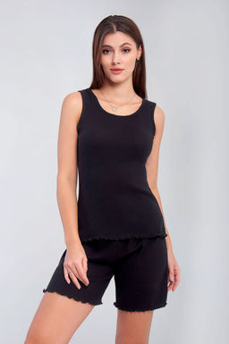 Арт. 9155/4 Пижама с шортами 42-50 (5 шт) Цвет:верх-черный,низ-черный