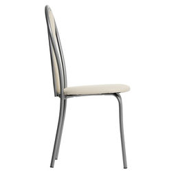 Стул для кухни Клик Мебель «Венский Мягкий», искусственная кожа, цвет серебристый металлик/молочный