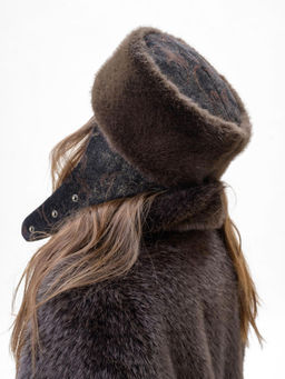 Т26-22 Таблетка кубанка вельветовая с мехом "норка"