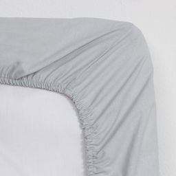 Простыня на резинке Этель 180*200*25, цв.серый, 100% хлопок, поплин 125г/м2  фото 3