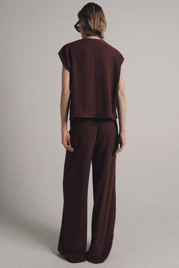 PANTAL?N R?STICO RECTO / Burgundy - Zara фото 4